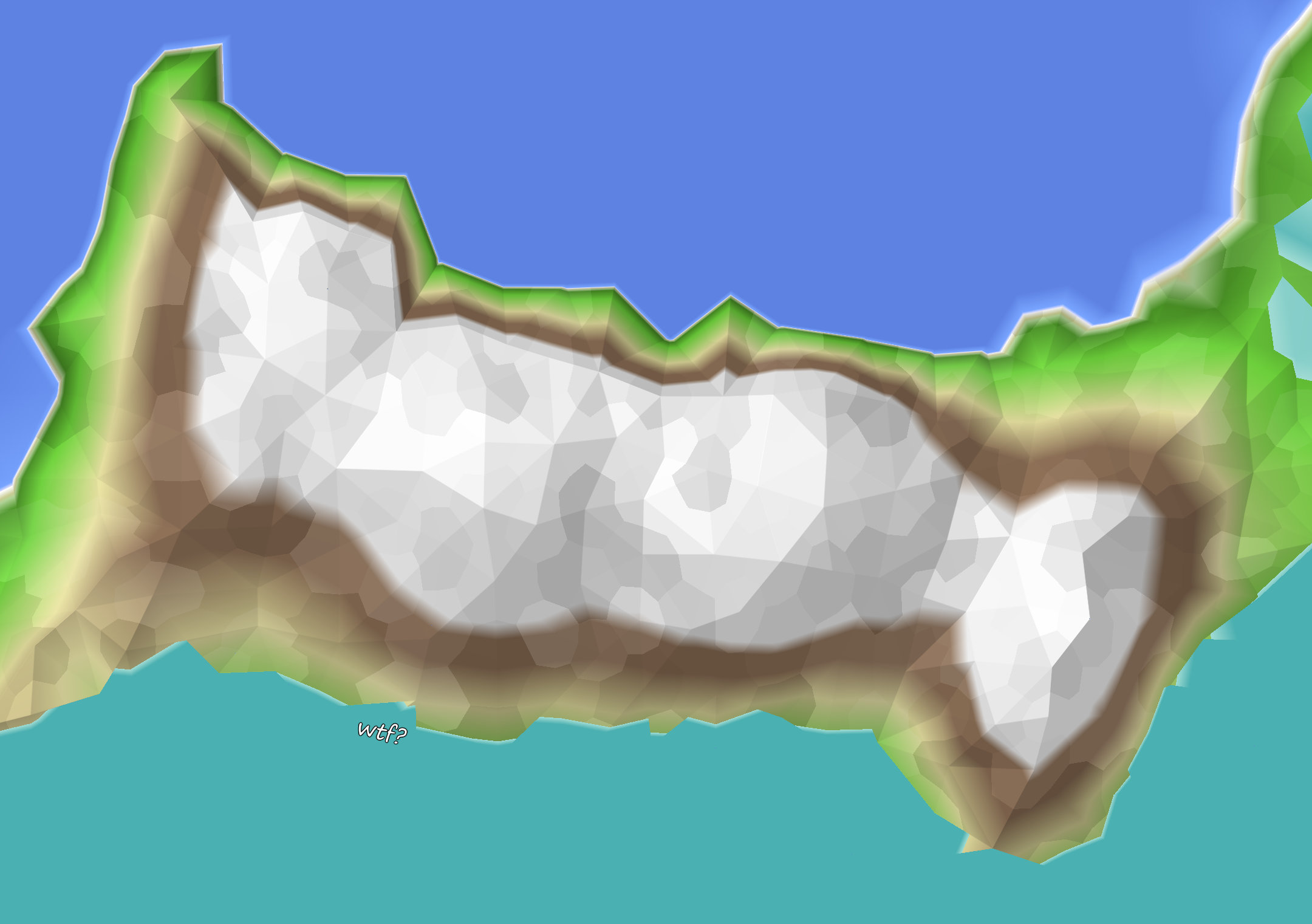 Linear interpolation, AKA flat triangles. Click to enlarge